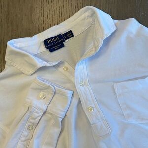 Ralph Lauren Men's Classic White Polo Shirt Long Sleeve